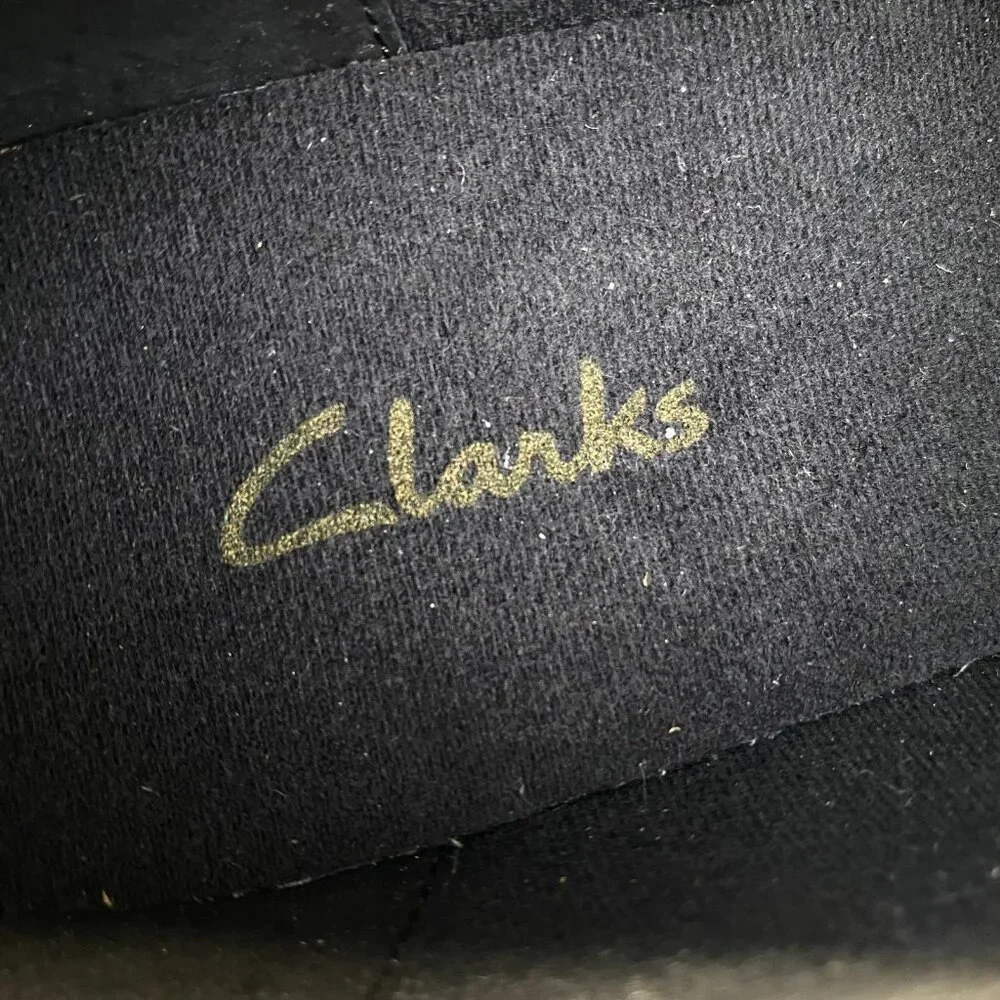 Clarks 30099‎ Black Leather Ankle Boots Heel Womans Size 9 M